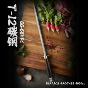 12-inch T12 Carbon Steel Professional Kitchen Knife Sharpener Rod 4000CC